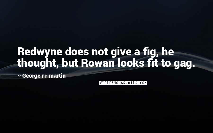 George R R Martin Quotes: Redwyne does not give a fig, he thought, but Rowan looks fit to gag.