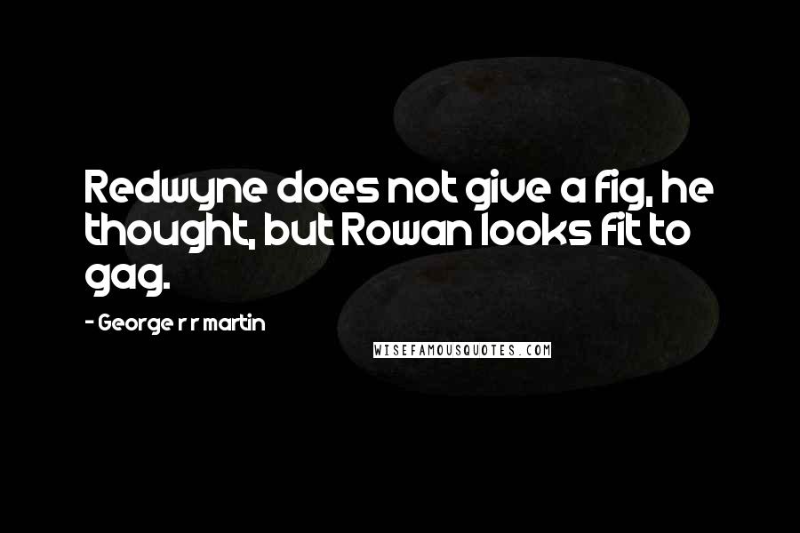 George R R Martin Quotes: Redwyne does not give a fig, he thought, but Rowan looks fit to gag.