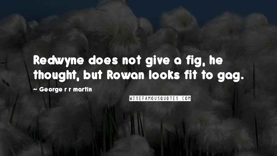 George R R Martin Quotes: Redwyne does not give a fig, he thought, but Rowan looks fit to gag.