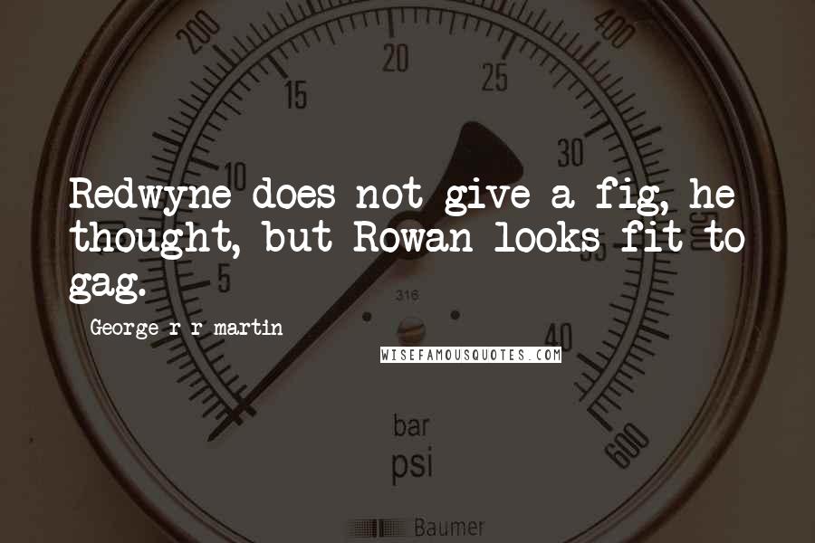 George R R Martin Quotes: Redwyne does not give a fig, he thought, but Rowan looks fit to gag.