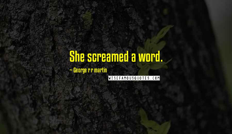 George R R Martin Quotes: She screamed a word.