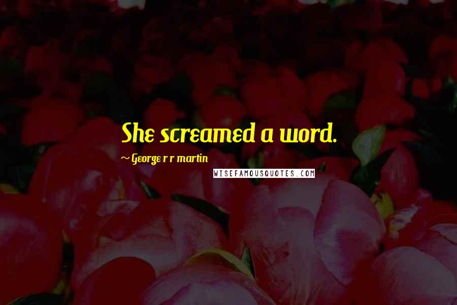 George R R Martin Quotes: She screamed a word.