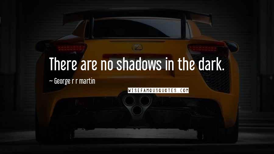 George R R Martin Quotes: There are no shadows in the dark.