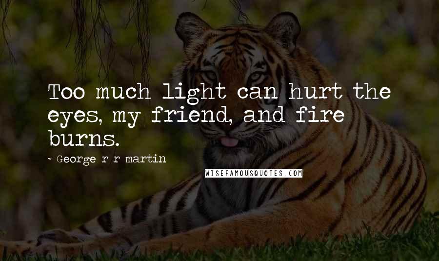George R R Martin Quotes: Too much light can hurt the eyes, my friend, and fire burns.