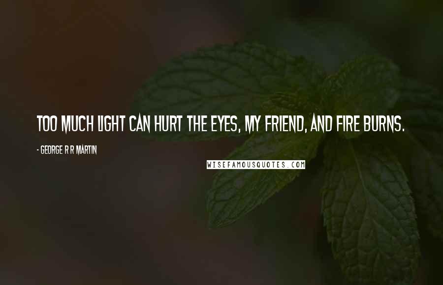 George R R Martin Quotes: Too much light can hurt the eyes, my friend, and fire burns.