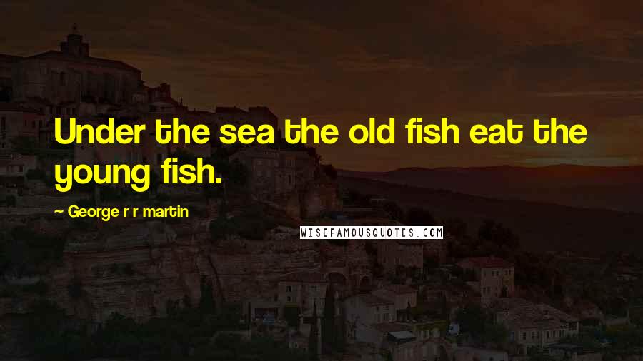 George R R Martin Quotes: Under the sea the old fish eat the young fish.