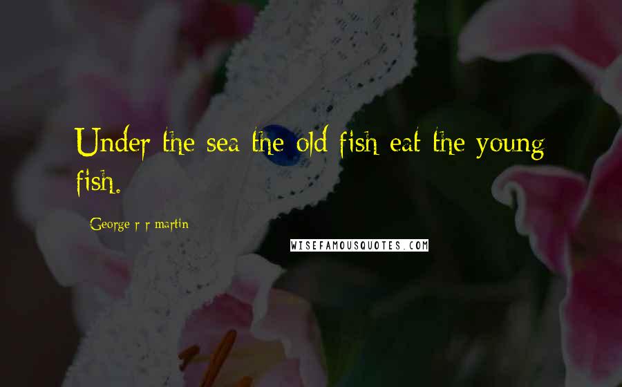 George R R Martin Quotes: Under the sea the old fish eat the young fish.