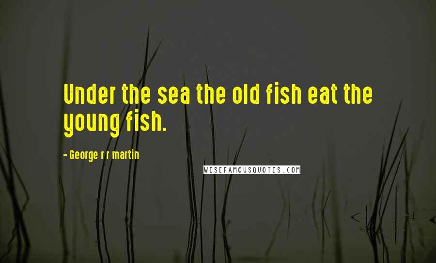 George R R Martin Quotes: Under the sea the old fish eat the young fish.