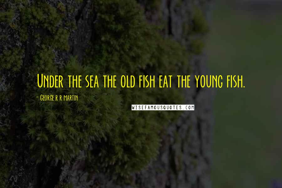 George R R Martin Quotes: Under the sea the old fish eat the young fish.