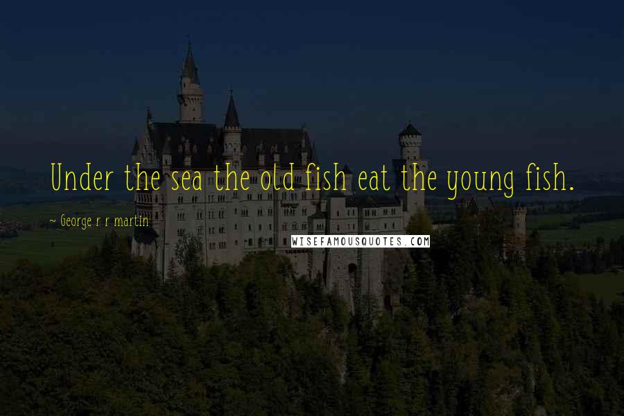George R R Martin Quotes: Under the sea the old fish eat the young fish.