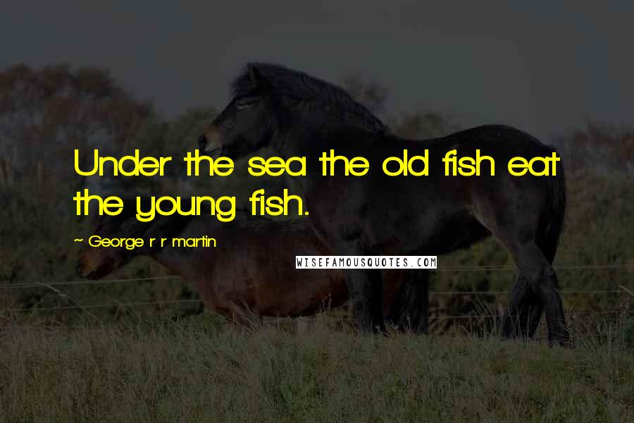 George R R Martin Quotes: Under the sea the old fish eat the young fish.