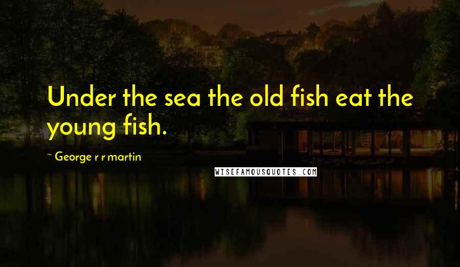 George R R Martin Quotes: Under the sea the old fish eat the young fish.