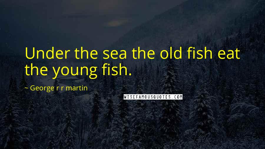 George R R Martin Quotes: Under the sea the old fish eat the young fish.
