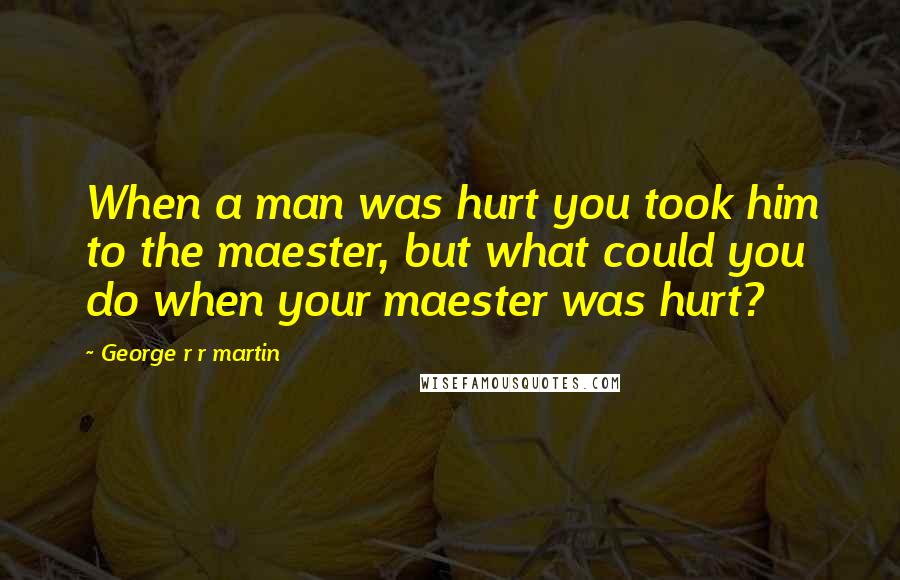 George R R Martin Quotes: When a man was hurt you took him to the maester, but what could you do when your maester was hurt?