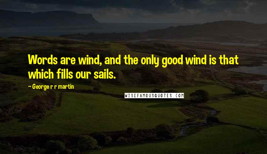 George R R Martin Quotes: Words are wind, and the only good wind is that which fills our sails.