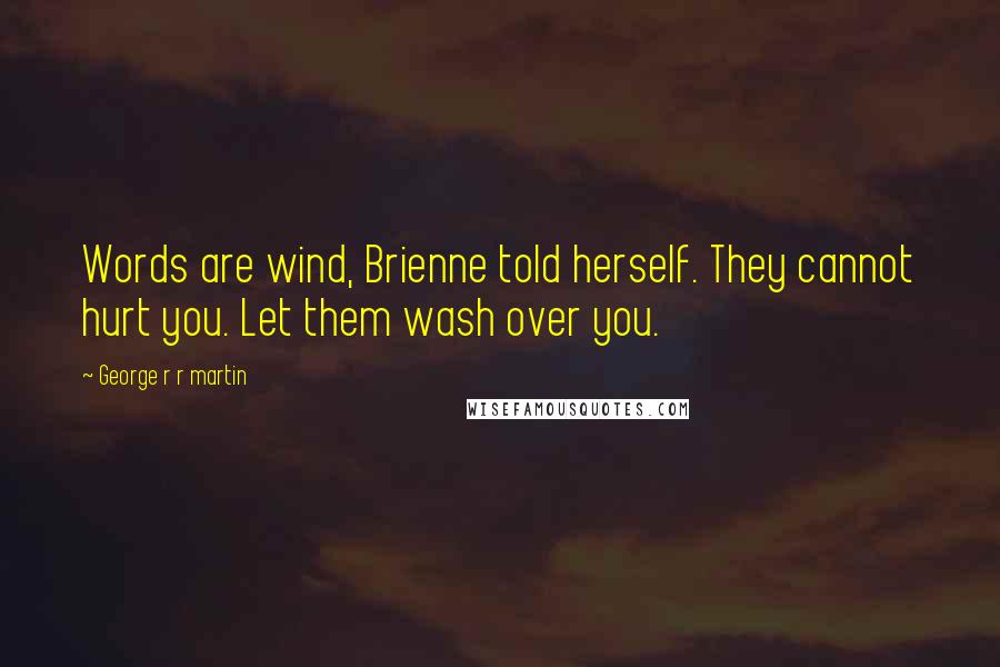 George R R Martin Quotes: Words are wind, Brienne told herself. They cannot hurt you. Let them wash over you.