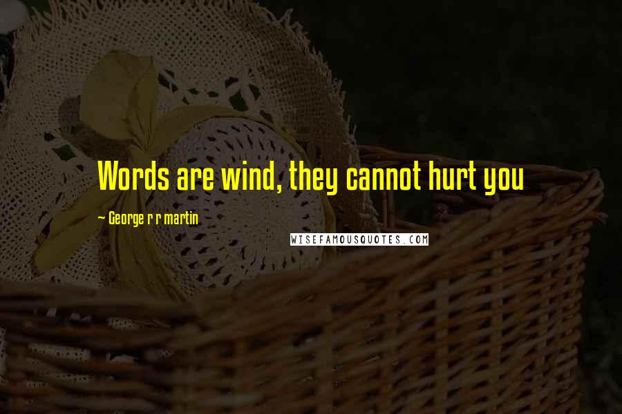 George R R Martin Quotes: Words are wind, they cannot hurt you