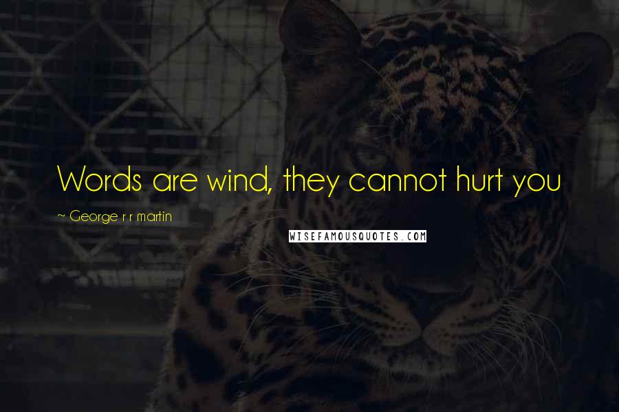 George R R Martin Quotes: Words are wind, they cannot hurt you