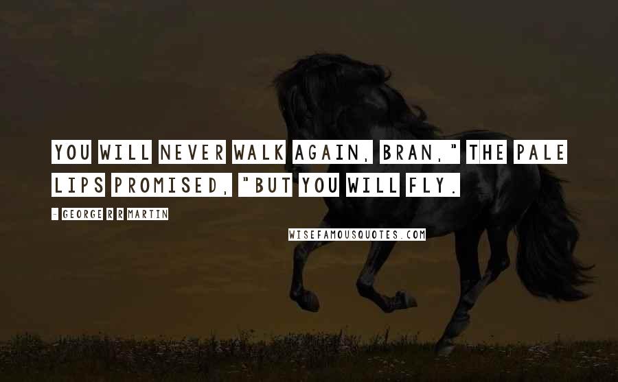 George R R Martin Quotes: You will never walk again, Bran," the pale lips promised, "but you will fly.