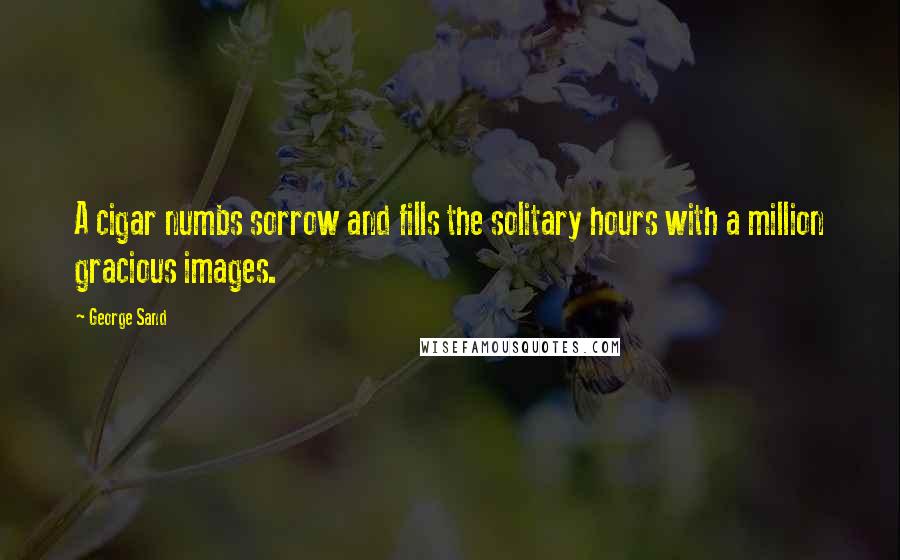 George Sand Quotes: A cigar numbs sorrow and fills the solitary hours with a million gracious images.