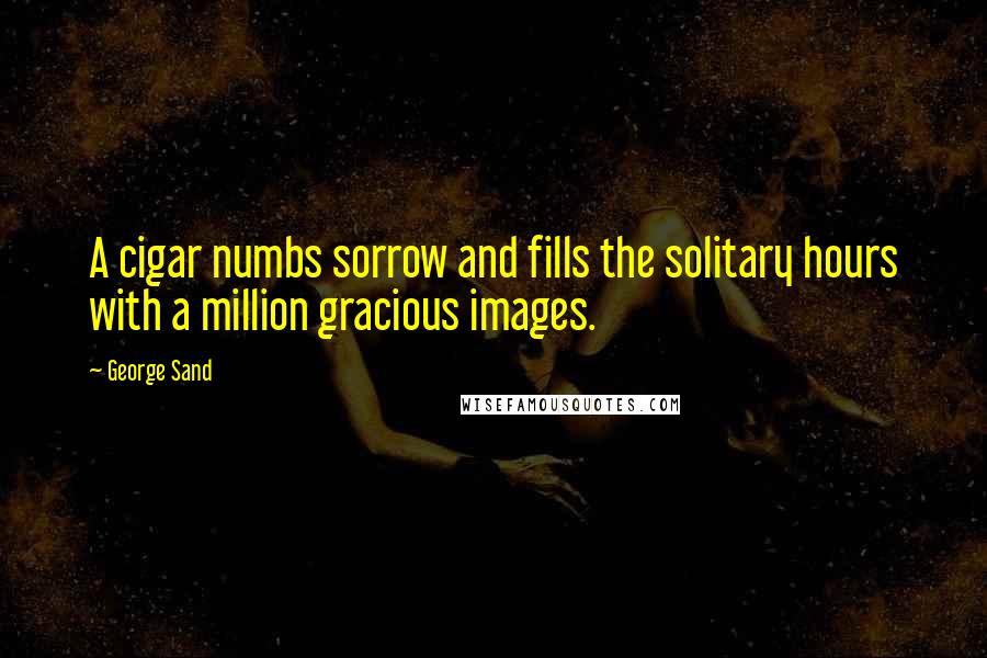 George Sand Quotes: A cigar numbs sorrow and fills the solitary hours with a million gracious images.
