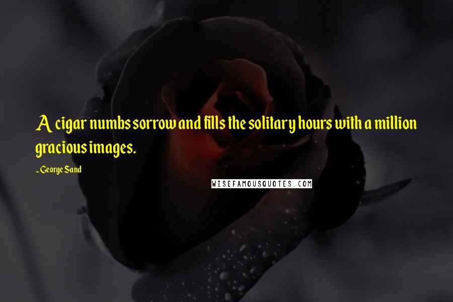 George Sand Quotes: A cigar numbs sorrow and fills the solitary hours with a million gracious images.