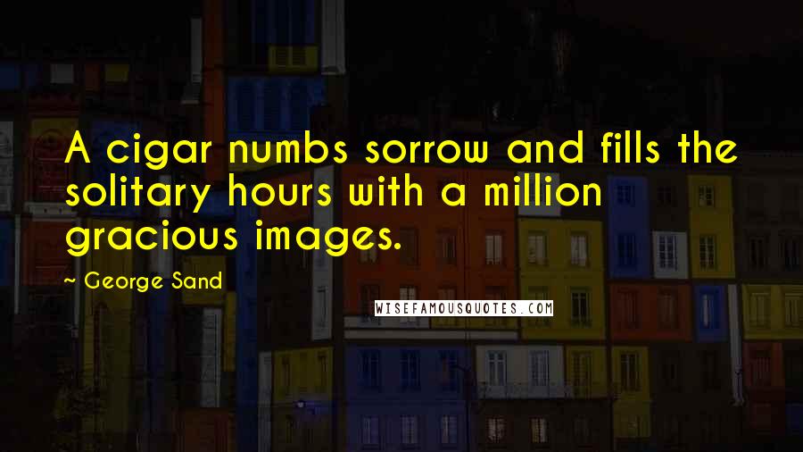 George Sand Quotes: A cigar numbs sorrow and fills the solitary hours with a million gracious images.
