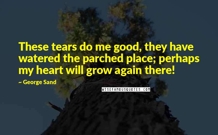 George Sand Quotes: These tears do me good, they have watered the parched place; perhaps my heart will grow again there!