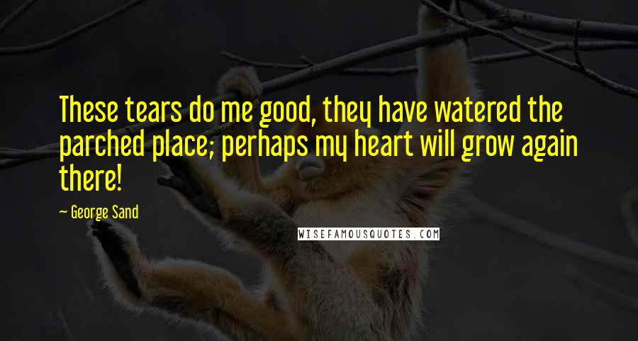 George Sand Quotes: These tears do me good, they have watered the parched place; perhaps my heart will grow again there!