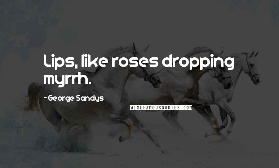 George Sandys Quotes: Lips, like roses dropping myrrh.