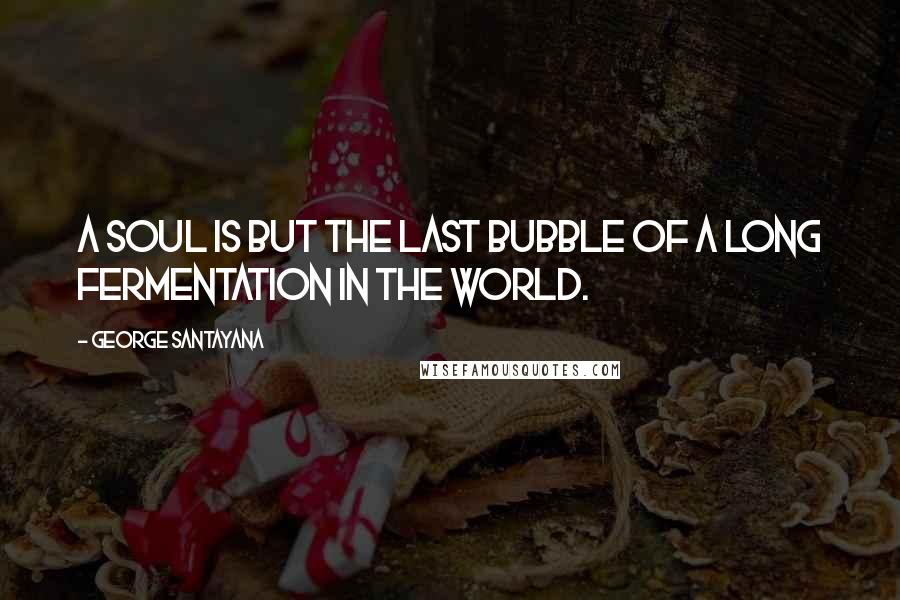 George Santayana Quotes: A soul is but the last bubble of a long fermentation in the world.