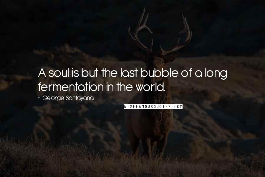 George Santayana Quotes: A soul is but the last bubble of a long fermentation in the world.