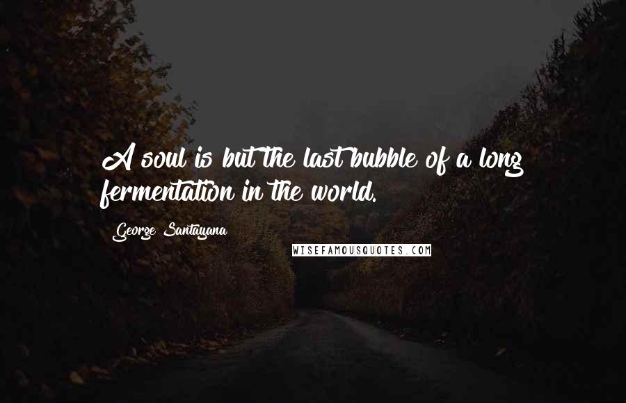 George Santayana Quotes: A soul is but the last bubble of a long fermentation in the world.