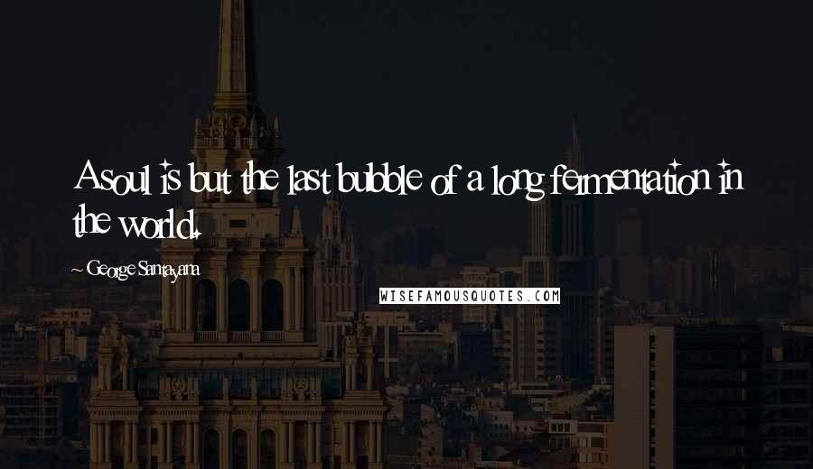 George Santayana Quotes: A soul is but the last bubble of a long fermentation in the world.