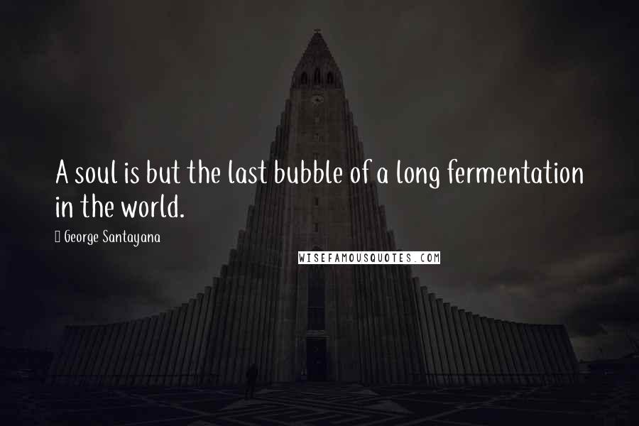 George Santayana Quotes: A soul is but the last bubble of a long fermentation in the world.