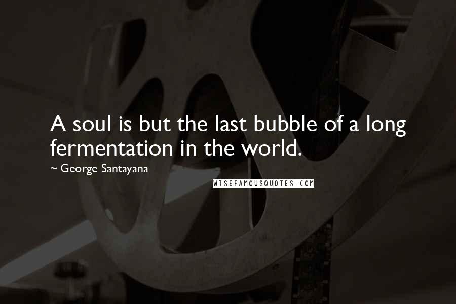 George Santayana Quotes: A soul is but the last bubble of a long fermentation in the world.