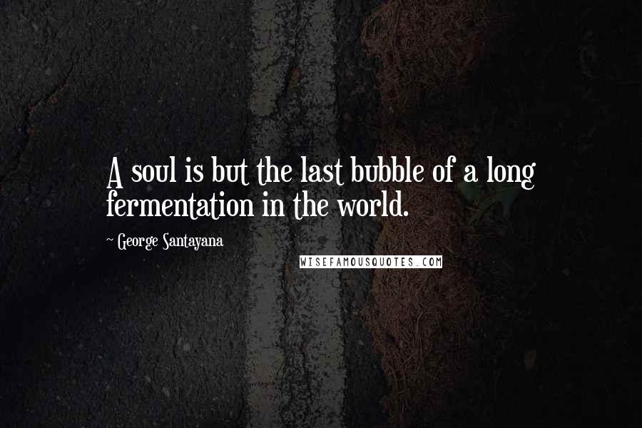 George Santayana Quotes: A soul is but the last bubble of a long fermentation in the world.