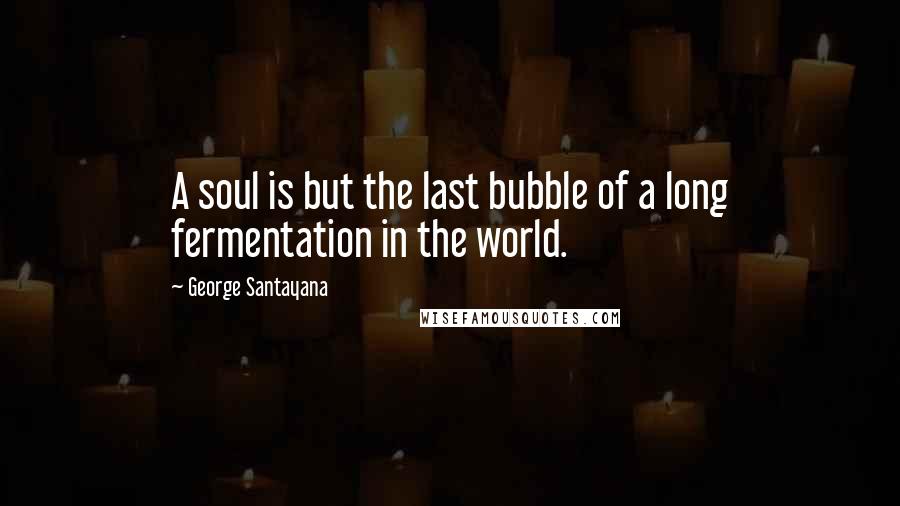 George Santayana Quotes: A soul is but the last bubble of a long fermentation in the world.