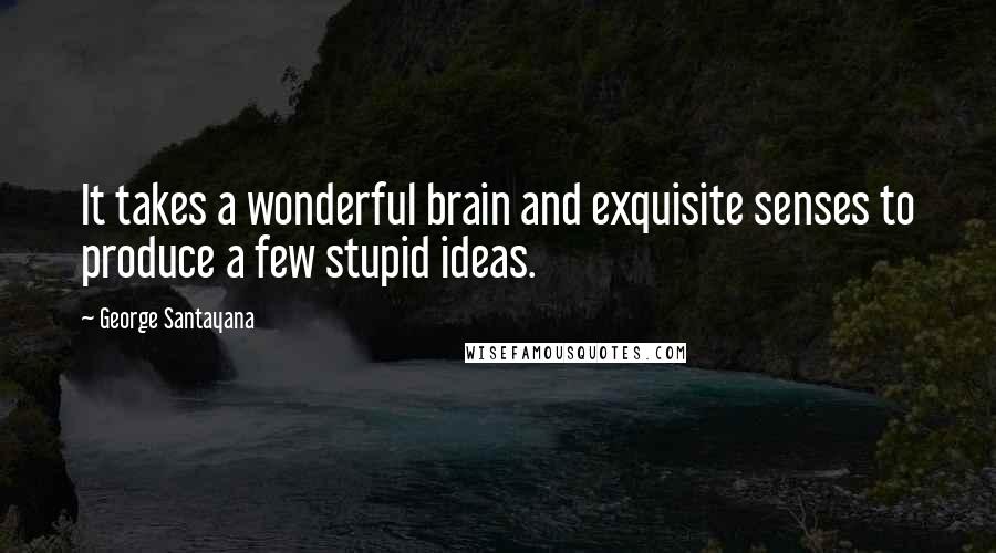 George Santayana Quotes: It takes a wonderful brain and exquisite senses to produce a few stupid ideas.