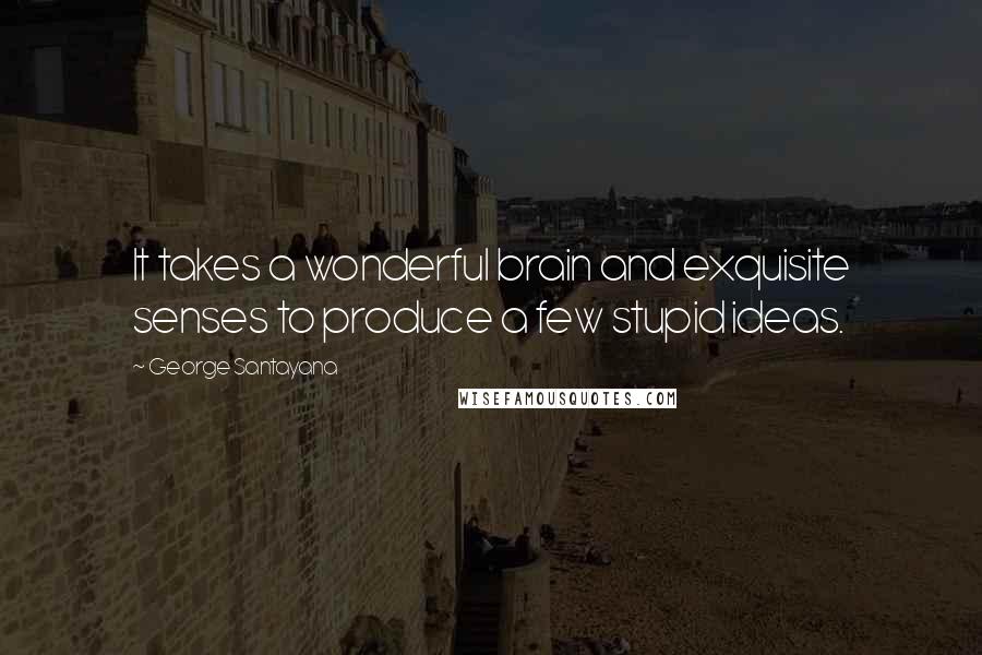 George Santayana Quotes: It takes a wonderful brain and exquisite senses to produce a few stupid ideas.