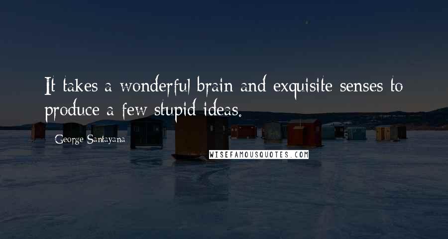 George Santayana Quotes: It takes a wonderful brain and exquisite senses to produce a few stupid ideas.