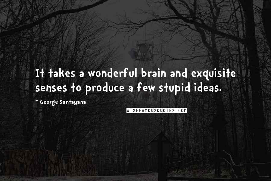 George Santayana Quotes: It takes a wonderful brain and exquisite senses to produce a few stupid ideas.