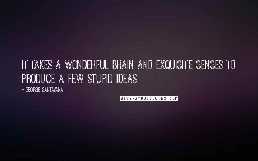 George Santayana Quotes: It takes a wonderful brain and exquisite senses to produce a few stupid ideas.