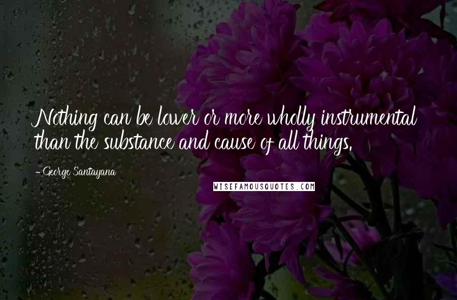 George Santayana Quotes: Nothing can be lower or more wholly instrumental than the substance and cause of all things.