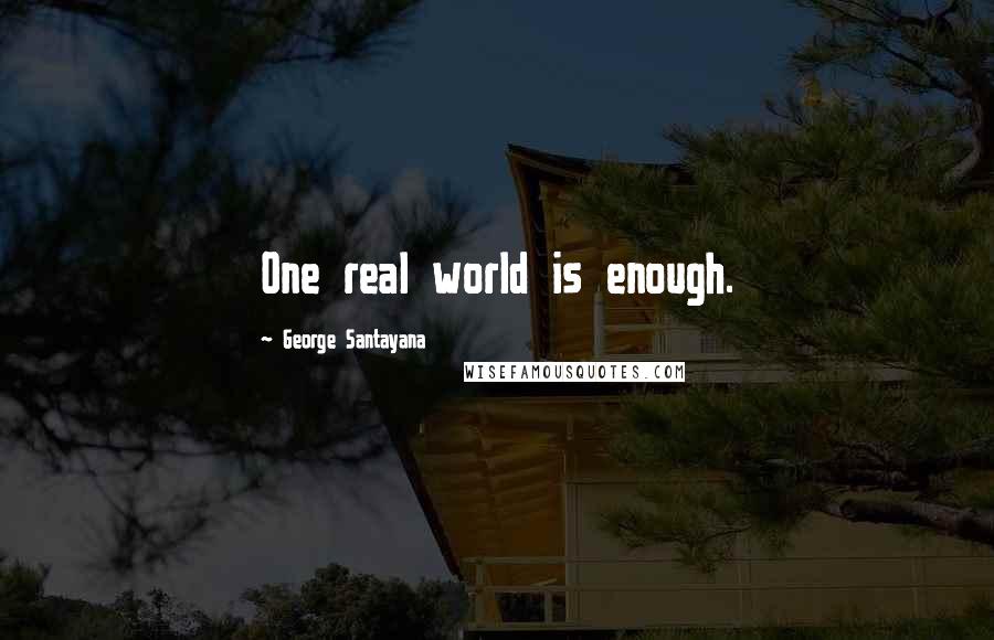 George Santayana Quotes: One real world is enough.