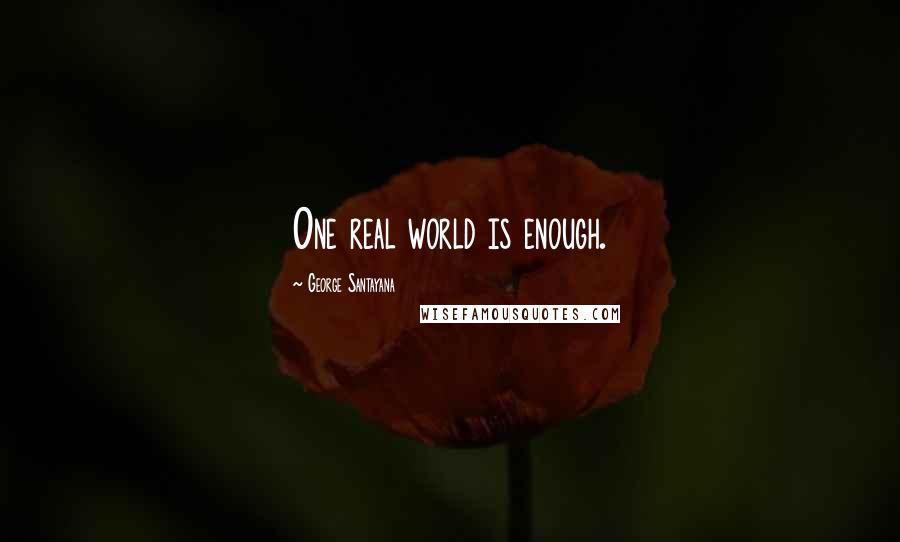 George Santayana Quotes: One real world is enough.