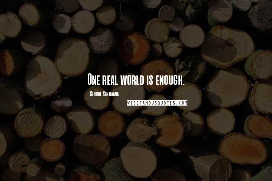 George Santayana Quotes: One real world is enough.