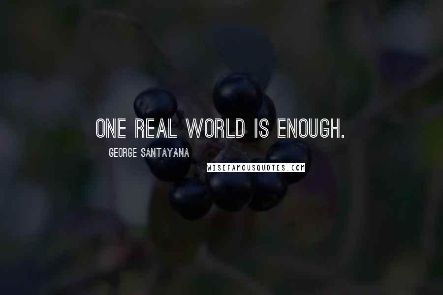 George Santayana Quotes: One real world is enough.