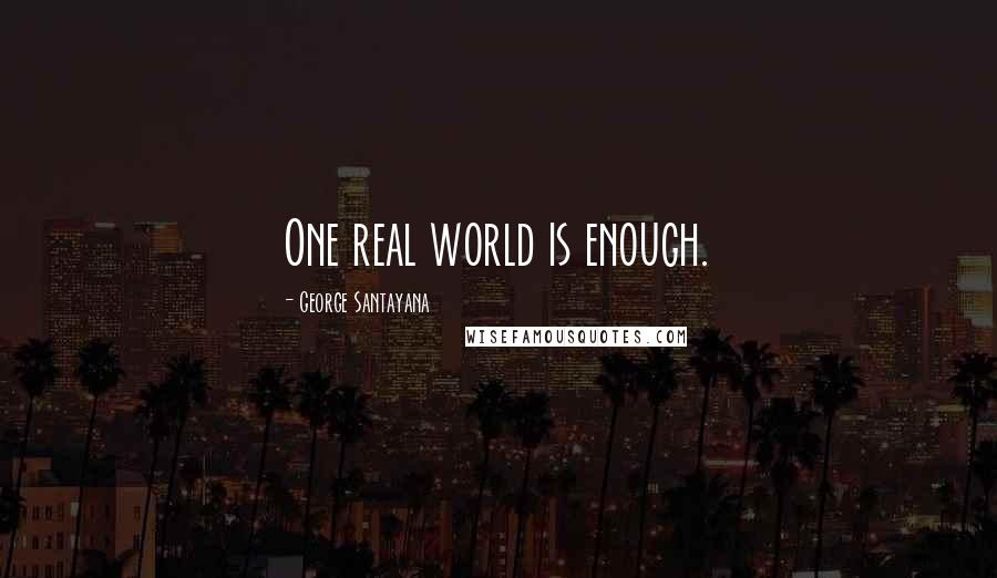 George Santayana Quotes: One real world is enough.