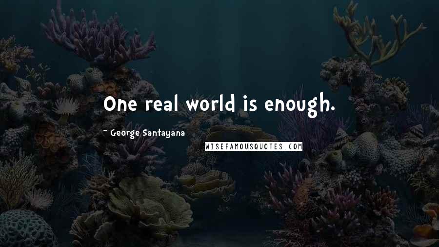 George Santayana Quotes: One real world is enough.